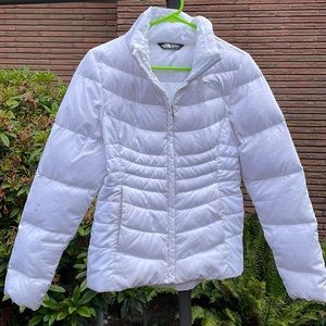North Face womens white puffy coat